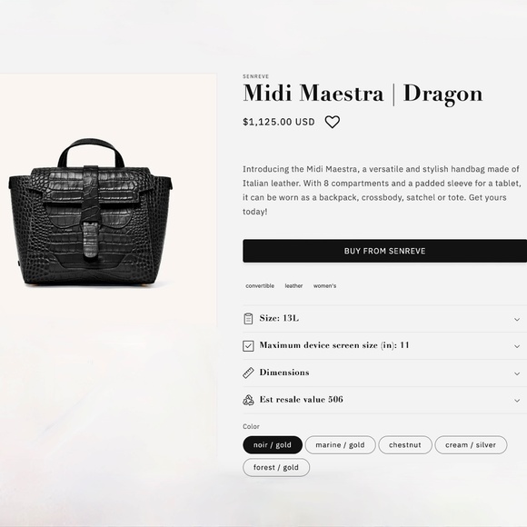 Senreve Midi Maestra in / Dragon / Chestnut / Gold - Picture 6 of 14